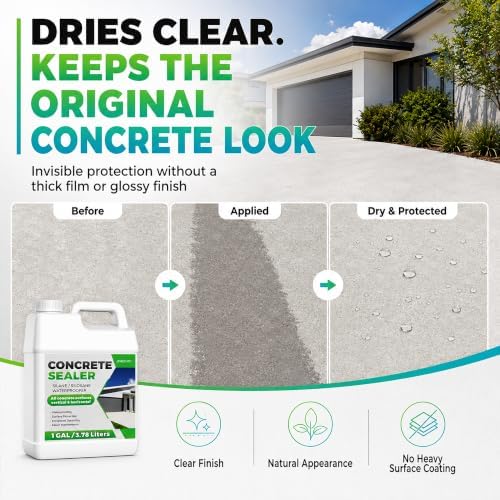 1 Gallon Concrete Sealer, Water-Based Silane Siloxane Penetrating Sealer