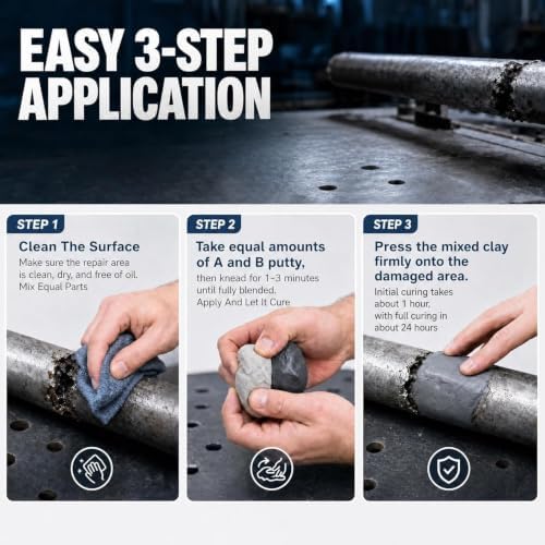 Epoxy Putty Fast Repair Epoxy Clay, Waterproof Heat-Resistant Epoxy High Strength Filler Putty, Fast Repair AB Two-Part Epoxy Clay Filler for Bonding Metal, Plastic, Wood, Tiles, Ceramics (3.5OZ/100g)
