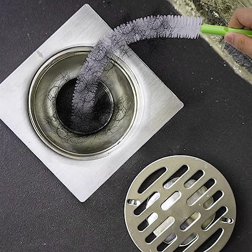 Sewer Drain Brush, Drain Clog Remover, 17inch Flexible Long Pipe Hair Clogs Catcher Cleaner Tool for Toilet, Kitchen Sink, Bathroom Tub, Sewer Drain