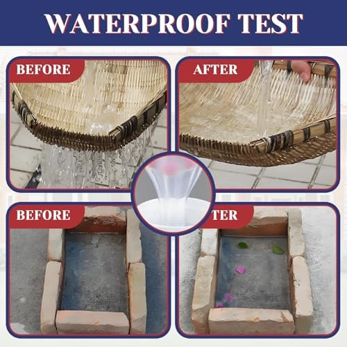 Upgraded Invisible Waterproof Agent Clear as Crystal, Transparent Waterproof Paint for Both Interior and Exterior Use on Rooftops, Bathrooms, and Walls for Leak Prevention and Tight Seal. (17.5OZ)