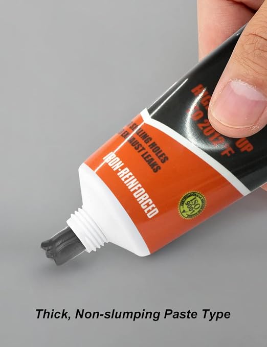 Visbella Auto Vehicle Exhaust System Sealant, Non-Slumping Professional Repair Crack Adhesive Super Glue Sealer for Car Mufflers, Tailpipes, Catalytic Converters (Tube, Gram, 150)