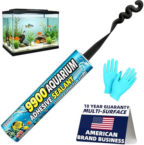 Tylove 9900 Aquarium Sealant – Waterproof & Non-Cracking Lap Sealant for Fish Tanks, Ponds and Garden Landscaping | UV-Resistant, 10-Year Durability（Black）