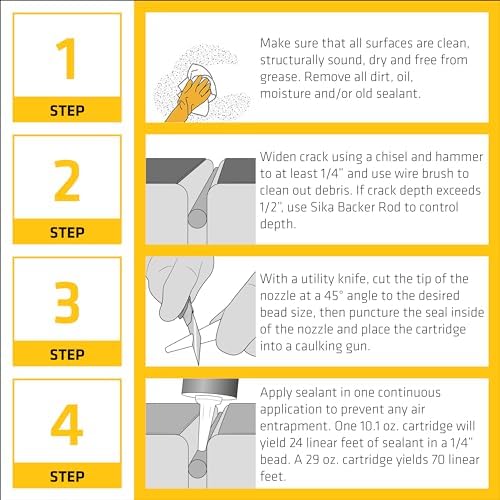 SIKA Sikaflex Self Leveling Sealant, Gray, Polyurethane, 29 fl oz, Waterproof, Self-Leveling for Sealing Horizontal Expansion Joints in Concrete