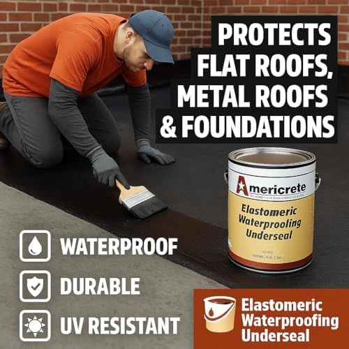 A-3025 Elastomeric Waterproofing Sealant Underseal Membrane, 1 Gallon Multi-Surface Leak Repair Indoor and Outdoor Coating