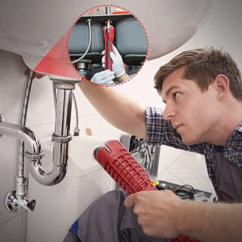 Basin Wrench, Faucet and Sink Installer Tool Multifunctional Plumbing Tool Pipe Extractor for Sink Bathroom Kitchen Toilet Plumbing