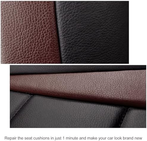 2 PCS PU Leather Patch for Car Seat Repair, 8 × 4 Inch Waterproof Auto Upholstery Cuttable Patches, Self-Adhesive Seat Leather Tape Portable Repair Kit for Vehicles (Dark Coffee)