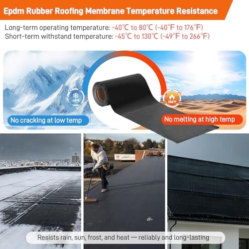 51 Mil EPDM Rubber Roofing Rolls - 39" x 16ft Self Adhesive Roof Membrane