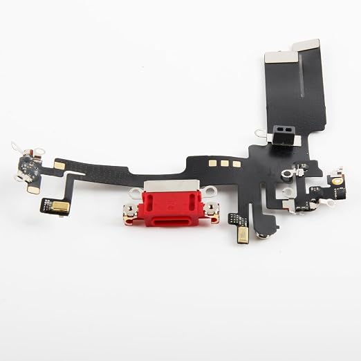 for iPhone 14 Lightning Charging Port Replacement (Red) USB Dock Connector Flex Cable Assembly Includes Waterproof Tape & Tool Kit for A2882, A2649, A2881, A2884, A2883