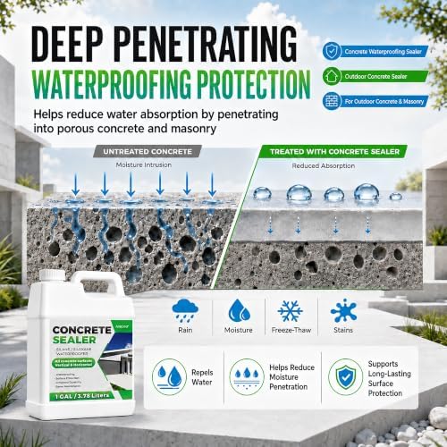 1 Gallon Concrete Sealer, Water-Based Silane Siloxane Penetrating Sealer
