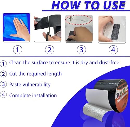 WaterproofRepair Tape for Fabric, 3.1IN x24.6FT Outdoor Repair-Black | For RV Roof, Tarp, Tent, Sail and Boat Cover Outdoor Repair Patch, Multipurpose Awning Repair Tape