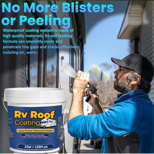 Liquid Rubber RV Roof Coating, White, 1Gal/133Fl.oz