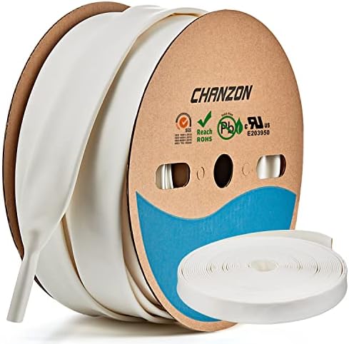Chanzon 3:1 Ratio - 80ft Roll - Heat Shrink Tubing 1-1/2" (39mm) White