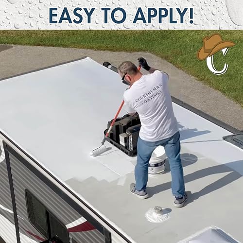 100% Silicone Roof Coating for RV & Flat Roofs, White, Quart