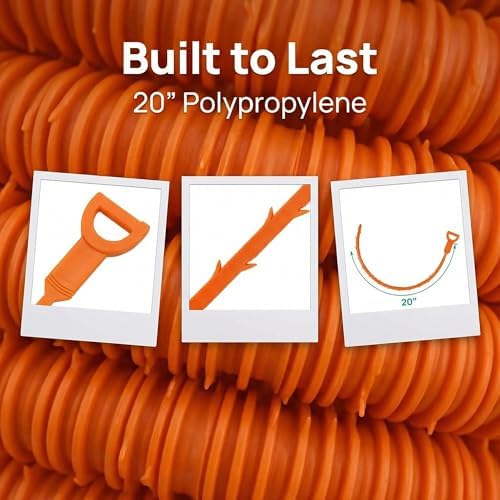 20 Inch Drain Snake Hair Clog Remover Orange Plastic 4 Pack