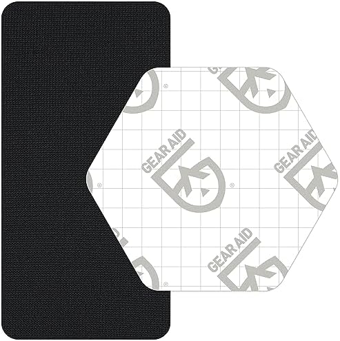 GEAR AID Tenacious Tape Gore-TEX Fabric Patches for Waterproof Jacket & Rain Gear Repair, Black, 2.5” x 2.8” Hex & 2.5” x 4” Rectangle, 2 Patches