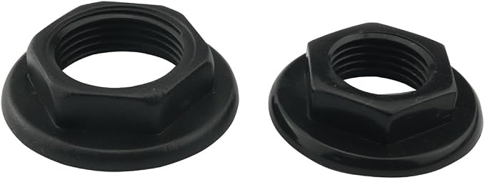 10PCS Black BSP Plastic Back Nuts Accessories Sink Tap Back Nut for Bathroom Basin Taps Mixers Round Faced Flanged Back Nuts Home Tools