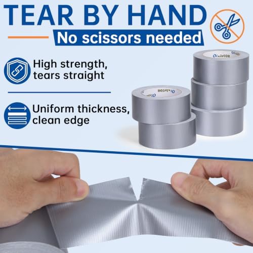 22 Pack Silver Duct Tape Bulk, 2 inch X 660 Yards, Heavy Duty Waterproof, Strong No Residue All-Weather Duct Tape, Tear by Hand, Multi-Use for Indoor & Outdoor Repairs, Industrial, Professional Use