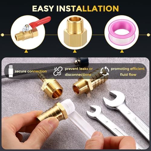 METALLIXITY 1PCS 1" FNPT x 3/4" MNPT Thread Brass Hex Extension Adapters | Brass Pipe Fittings, Female to Male Adapters for Water Line, Tub Spout/Shower Head