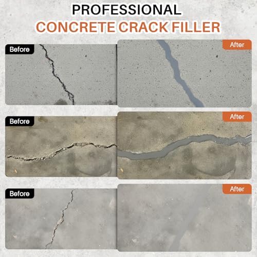 Concrete Crack Filler, Self-Leveling Magic Crack Filler for Concrete, Waterproof Repair Sealant for Cement Driveways, Patio, Sidewalk, Indoor & Outdoor, High Elasticity and Quick-Drying