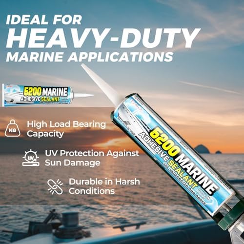 5200 Marine Sealant Adhesive Fast Cure - Permanent, Watertight Bonding and Sealing - UV Resistant, Above & Below Waterline- for Boats, Hulls, Decks & RVs,Pond Sealant 3oz (Clear 2Pcs)