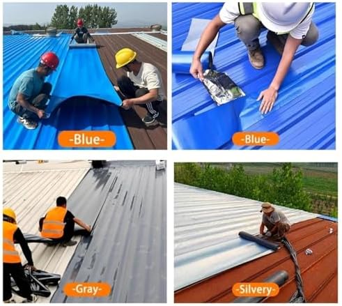 Waterproof Sealant Tape Self Adhesive Rubberized Asphalt Tape for RV Roof Metal Roof Corrugated Roof Leak Repair UV Resistant Heavy Duty Waterproofing Membrane(Blue, 19.68in*196.85in)