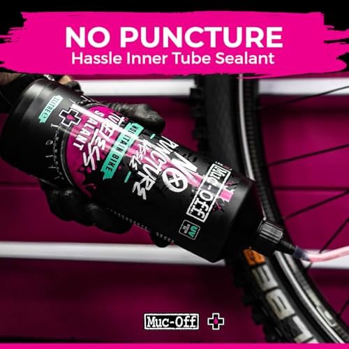Muc-Off 1 Liter Tubeless Tire Sealant + 60mm Black Presta Valve - Bundle | Seals Punctures Up to 6mm | Ideal for MTB | Long-Lasting and Biodegradable