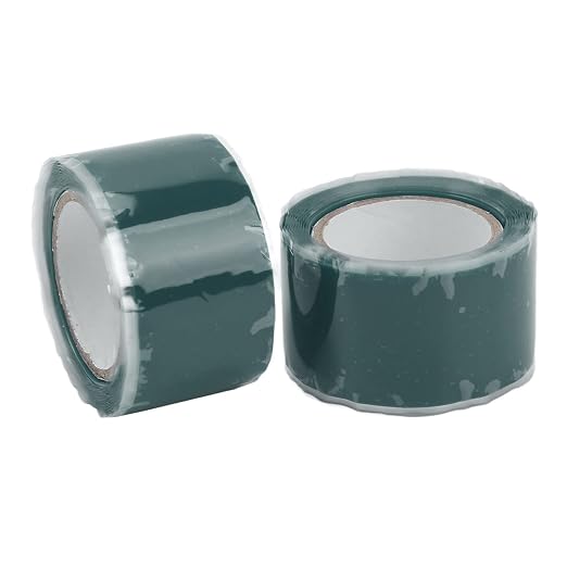 Pissente Self Fusing Silicone Tapes, 2 Rolls 1.5m / 4.9ft Insulation Adhesive Tape Water Hose Leak Tape Replacement for Plumbing Repairs Water Pipe Hose Repairing (Green)