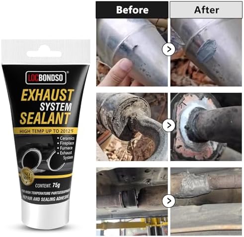 LOCBONDSO Muffler Repair Kit, Heat Resistant Exhaust Sealant, 2.6 oz
