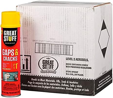 Great Stuff Gaps & Cracks | Insulating Foam Sealant, 20 oz. – Straw, Cream (12 Pack)