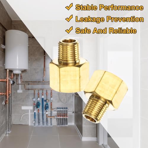 PATIKIL Brass Pipe Fitting, 3Pcs 1/8" NPT Male to 1/4" NPT Female Pipe Reducer Adapter Extension Connectors Brass Fittings for Water Gas Refrigeration