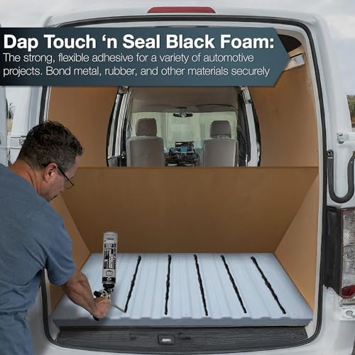 DAP Touch N Seal Black Spray Foam Sealant for RV, Pond, Waterfall & Landscape - UV Resistant, Class A Fire Rated, Waterproof, Polyurethane Adhesive with AWF PRO Gloves and Foam Gun (Pack of 12)
