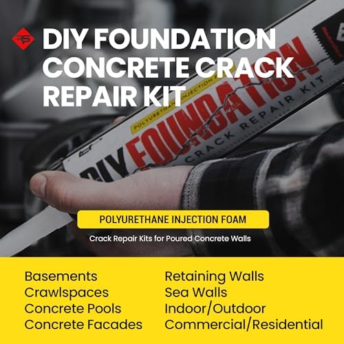 RadonSeal Complete DIY Foundation Crack Repair Kit, Urethane Sealant, 10 Ft