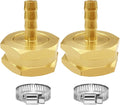 Joywayus 2Pcs 1/4"Barb to 3/4"GHT Female Brass Garden Hose Repair Connector | Swivel, Water Pipe Connector, Copper Fitting, Stainless Clamp, House/Boat/Lawn/Power Wash/Irrigation