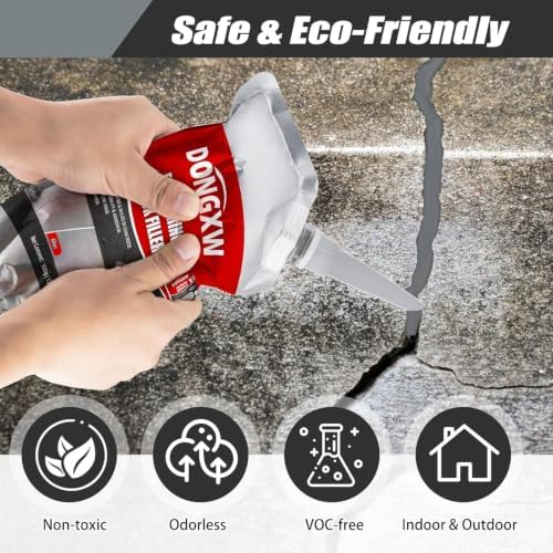 Dongxw Concrete Crack Filler, 8 PCS Cement Crack Repair Sealant, Self Leveling Concrete Filler for Driveways, Walkways, Patios, Outdoor Joint Repair Waterproof