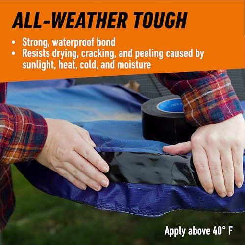 Gorilla All Weather Duct Tape, Black, 1.88" x 25 yd (Pack of 25) - UV and Temperature Resistant Waterproof Tape for Outdoor Repairs