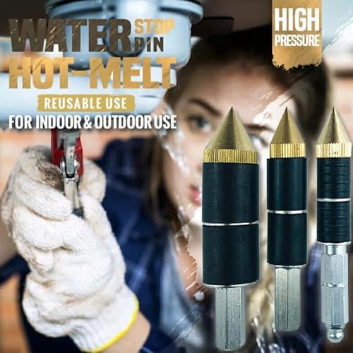 Pipe Water Stopper Kit Water Stop Needle Repair Plumbing Tool Kit with Wrench Stainless Steel High Heatresistant Hot Melt Waterstop Needle for Walls Watersealing