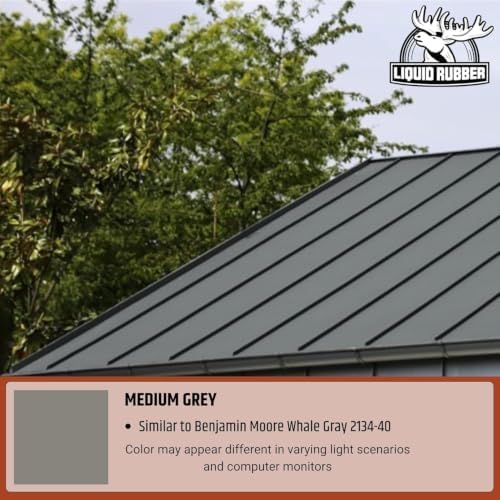 Color Roof Sealant Roof Bundle- 5g Roof Coating (Medium Gray) & 4in x 50ft Seam Tape