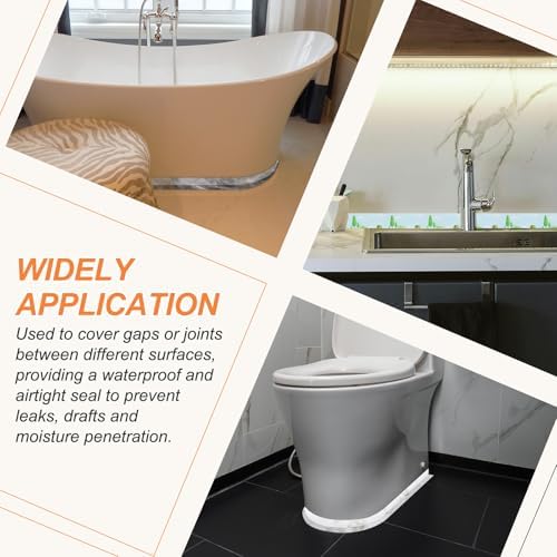 PATIKIL Caulk Tape Waterproof Self Adhesive, PVC Toilet Caulking Sealant Strip Bathtub Caulk Sealing Strip Tape for Bathroom Kitchen Countertop, Slate Stone Pattern (1.5 Inch x 16.4 Ft)