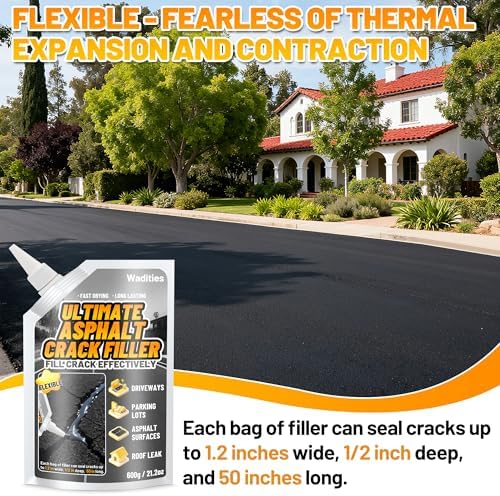 Asphalt Crack Filler, 8LB High Elasticity Concrete Crack Repair Sealant