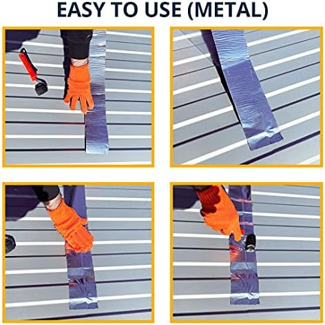 Alenor Butyl Rubber Aluminum Tape 2" inch W x 33 Feet Wall Crack Roof Leaks Waterproof Heat Resistant Tape Perfect for Sealing & Patching Hot & Cold Air Ducts Wood Metal Plastic Glass Repair
