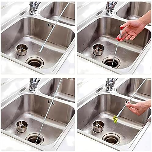 Drain Snake, Drain Clog Remover - Gutter Cleaning Tools Drain Cleaner for Toilet Sewer Shower Kitchen Bathroom Tub Clogged Drains Opener Cleaning Tool, Flexible Grabber Claw Pick Up Reacher (30 inch)