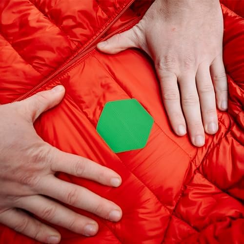 GEAR AID Tenacious Tape Hex Repair Patches, 2.5" & 1.5", Green, 8 Count | Pre-Cut Peel-and-Stick Repair Patches for Fixing Holes, Tears and Burns in Jackets, Tents, Sleeping Bags and Gear
