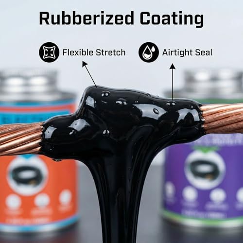Liquid Electrical Tape, 5.29OZ, Waterproof, UV Resistant, Airtight Seal, Extreme Temperature Flexible, Corrosion Proof, Integrated Brush, Marine Automotive Household