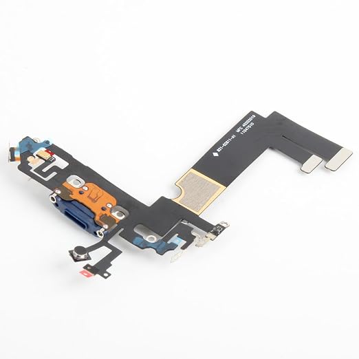 for iPhone 12 mini Lightning Charging Port Replacement Black Dock Connector Flex Cable Assembly with Waterproof Tape & Tool Kit A2176 A2398 A2400 A2399 (Blue)