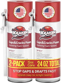 Kraken Bond Gaps & Cracks Expanding Foam Sealant - (2x12oz) High Expansion Polyurethane Spray Foam for Window & Door, Straw Use Waterproof High Yield Gap Filler - 2 Pack