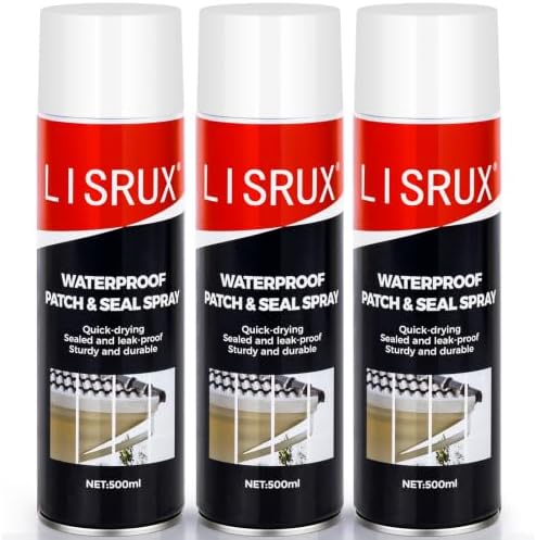 Waterproof Patch & Seal Rubberized Sealant Spray, 17 oz (3 Pack) Clear, Liquid Rubber Sealant to Seal Cracks, Leak Stopper Rubber Spray Perfect for Gutters, Wood, Campers, Roof Repair, Windows