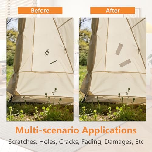 Canvas Repair Patch, 4x79 Inches Self-Adhesive Fabric Tape for Couch