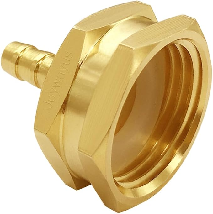 Joywayus 2Pcs 1/4"Barb to 3/4"GHT Female Brass Garden Hose Repair Connector | Swivel, Water Pipe Connector, Copper Fitting, Stainless Clamp, House/Boat/Lawn/Power Wash/Irrigation