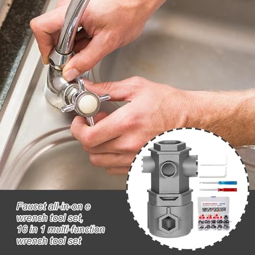 Tap Tool Kit, Plumbing Repair Wrench, Plumbing Kit, Under Sink Tools, Wrench for Drain Pipe, Faucet Maintenance Tools, Drain Hose 10 x 5 x 4.8cm
