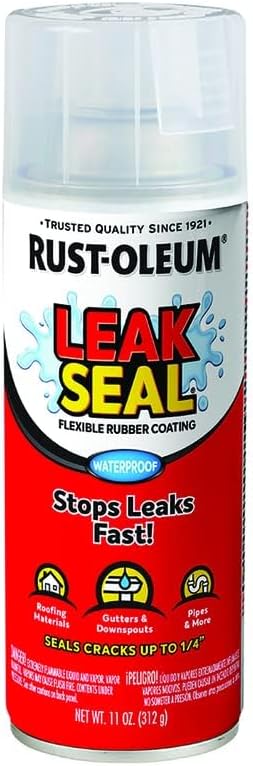 Rust-Oleum 265495 LeakSeal Flexible Rubber Coating Spray, 11 Ounce, Clear